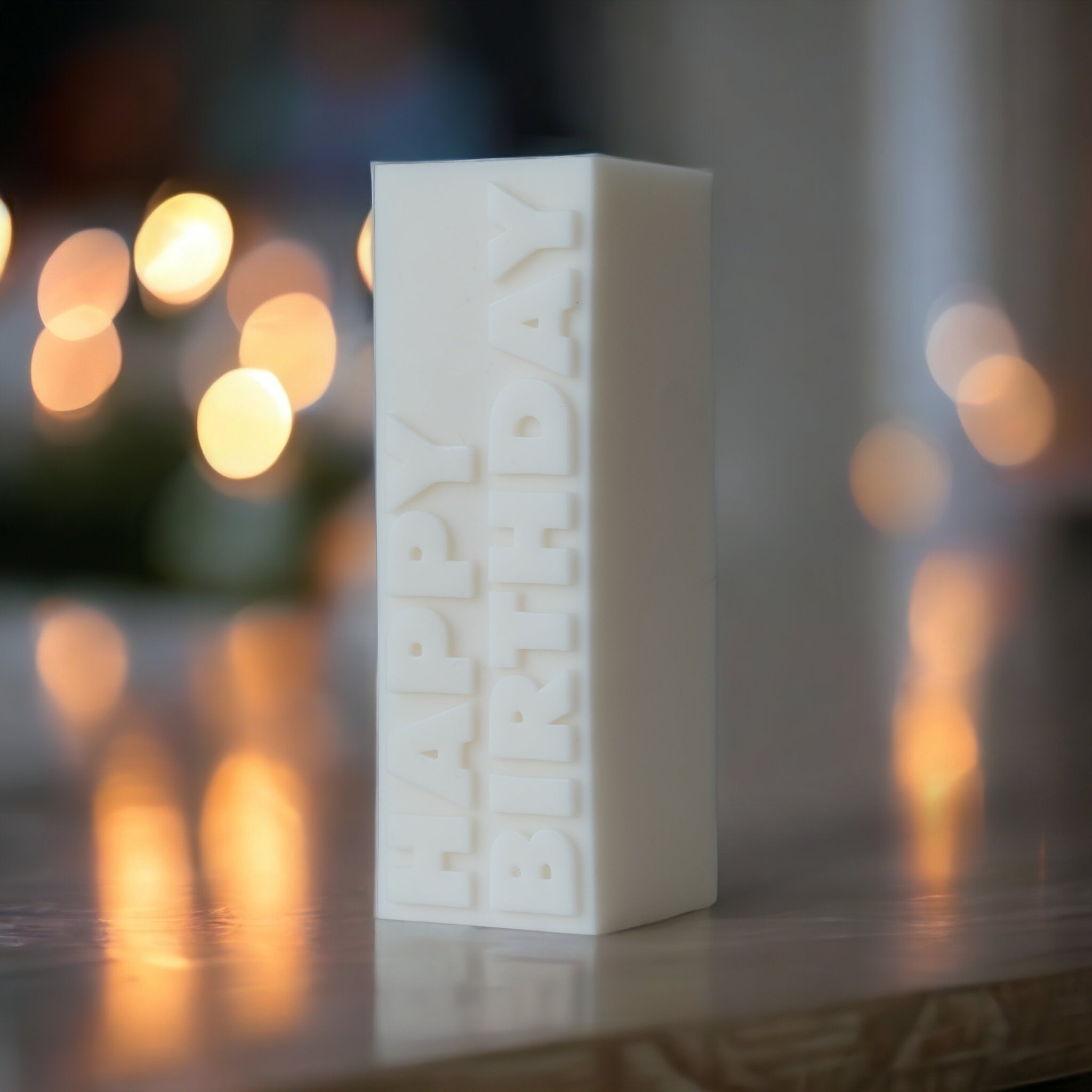 The Happy Birthday Candle Mould silicone candle mould by MYKA Candles and Moulds, a top choice for artistic resin moulds and baking moulds.