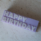 View of the Happy Birthday Candle Mould silicone candle mould from MYKA Candles and Moulds, ideal for DIY soap moulds and cake mould projects.