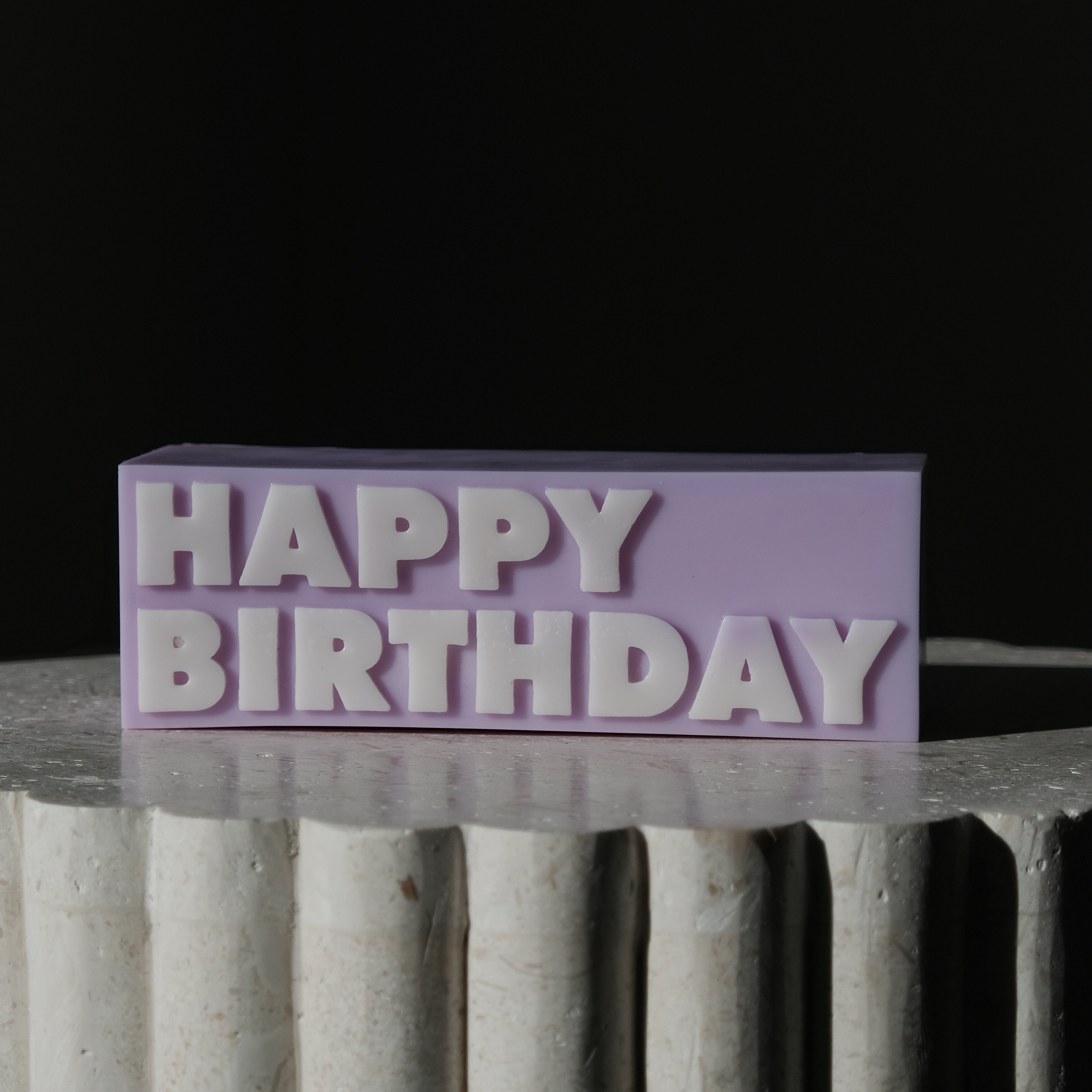 A premium Happy Birthday Candle Mould silicone candle mold by MYKA Candles and Moulds, a versatile tool for soap, resin, and cake mould crafting.