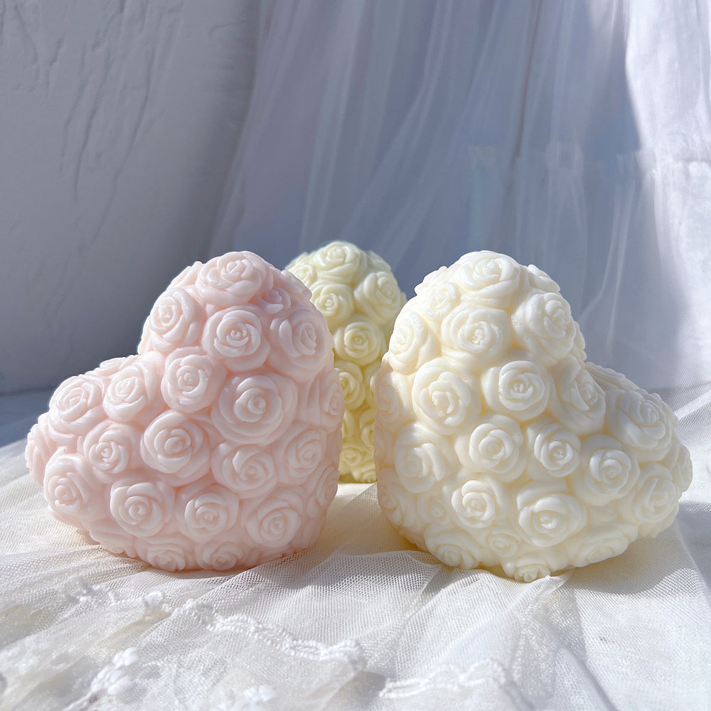 A high-performance Heart Blossom Candle Mould silicone candle mold from MYKA Candles and Moulds for resin art and professional baking mould use.