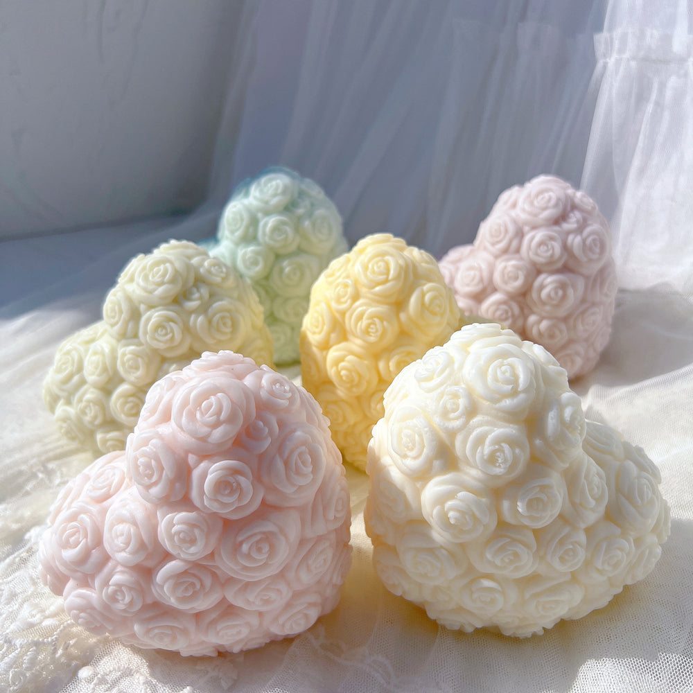 Handmade Heart Blossom Candle Mould silicone candle mold from MYKA Candles and Moulds, perfect for resin moulds and unique baking mould shapes.