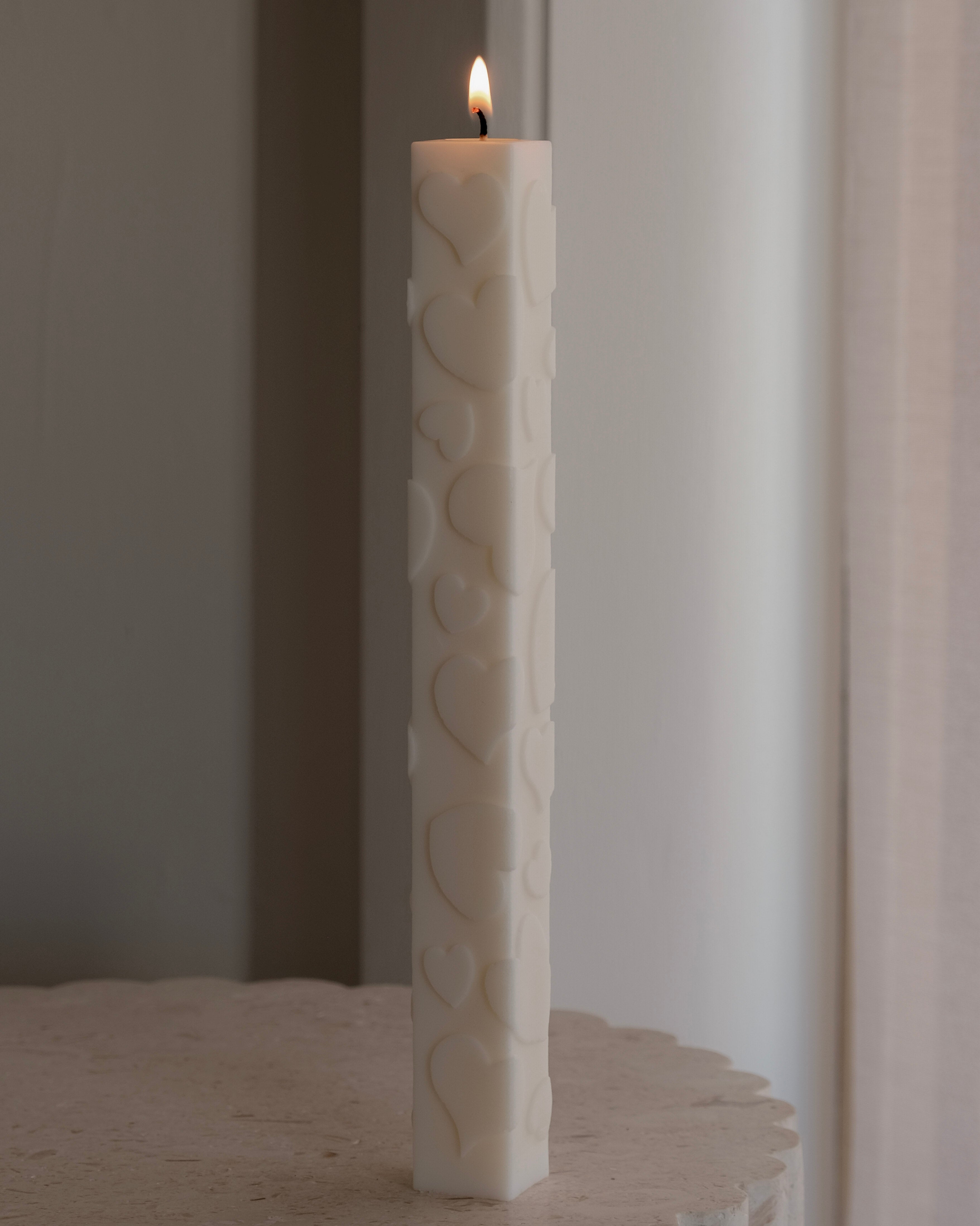 High-quality Heart Cuboid Pillar Candle Mould silicone candle mould from MYKA Candles and Moulds, great for resin moulds and professional baking mould needs.