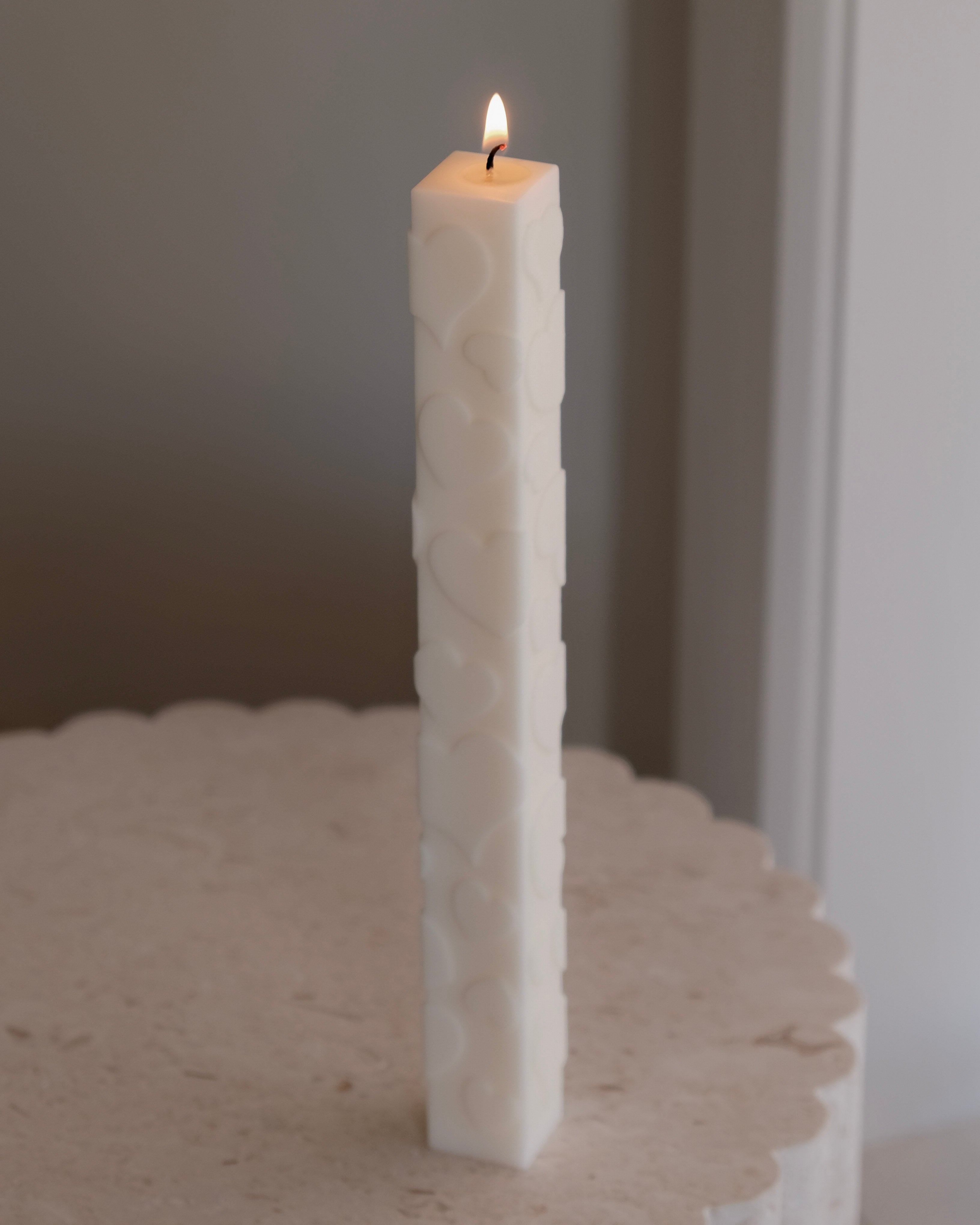 Crafting with the Heart Cuboid Pillar Candle Mould silicone candle mould by MYKA Candles and Moulds, also used for soap, resin, and cake moulds.