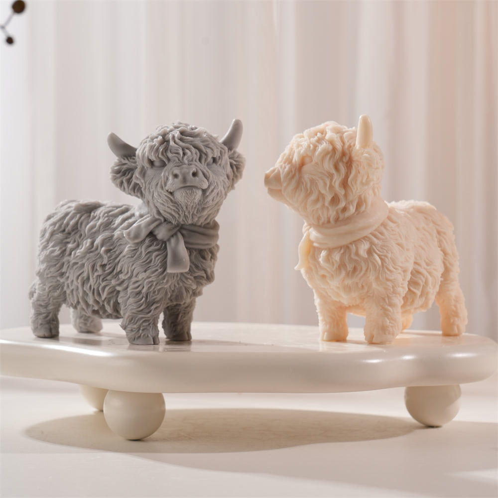 Durable Highland Cow Candle Mould silicone candle mould by MYKA Candles and Moulds, ideal for resin moulds, soap moulds, and cake mould creations.