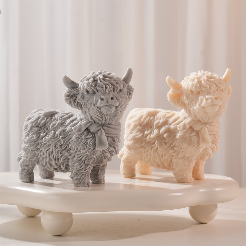 The Highland Cow Candle Mould silicone candle mold by MYKA Candles and Moulds, featuring high detail for candle, soap, and baking moulds.