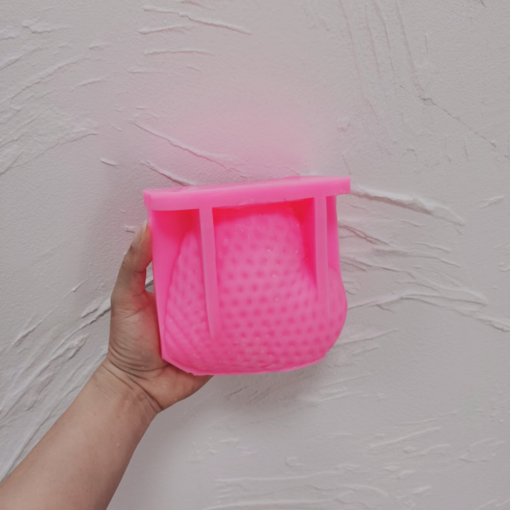 An aesthetic Honeycomb Heart Candle Mould silicone candle mould from MYKA Candles and Moulds, perfect for soap, resin, and cake mould art.