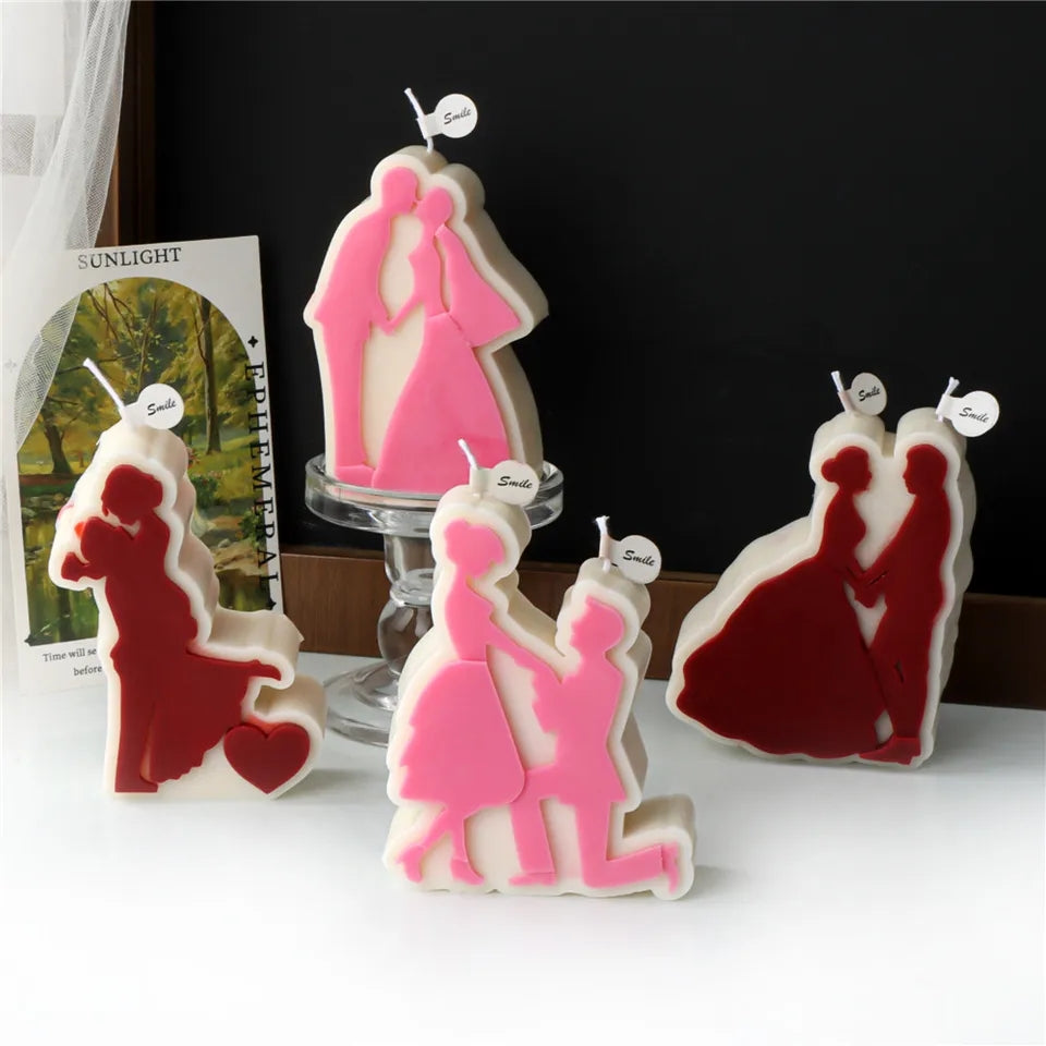 An aesthetic Honeymooners Candle Mould silicone candle mould from MYKA Candles and Moulds, perfect for soap, resin, and cake mould art.