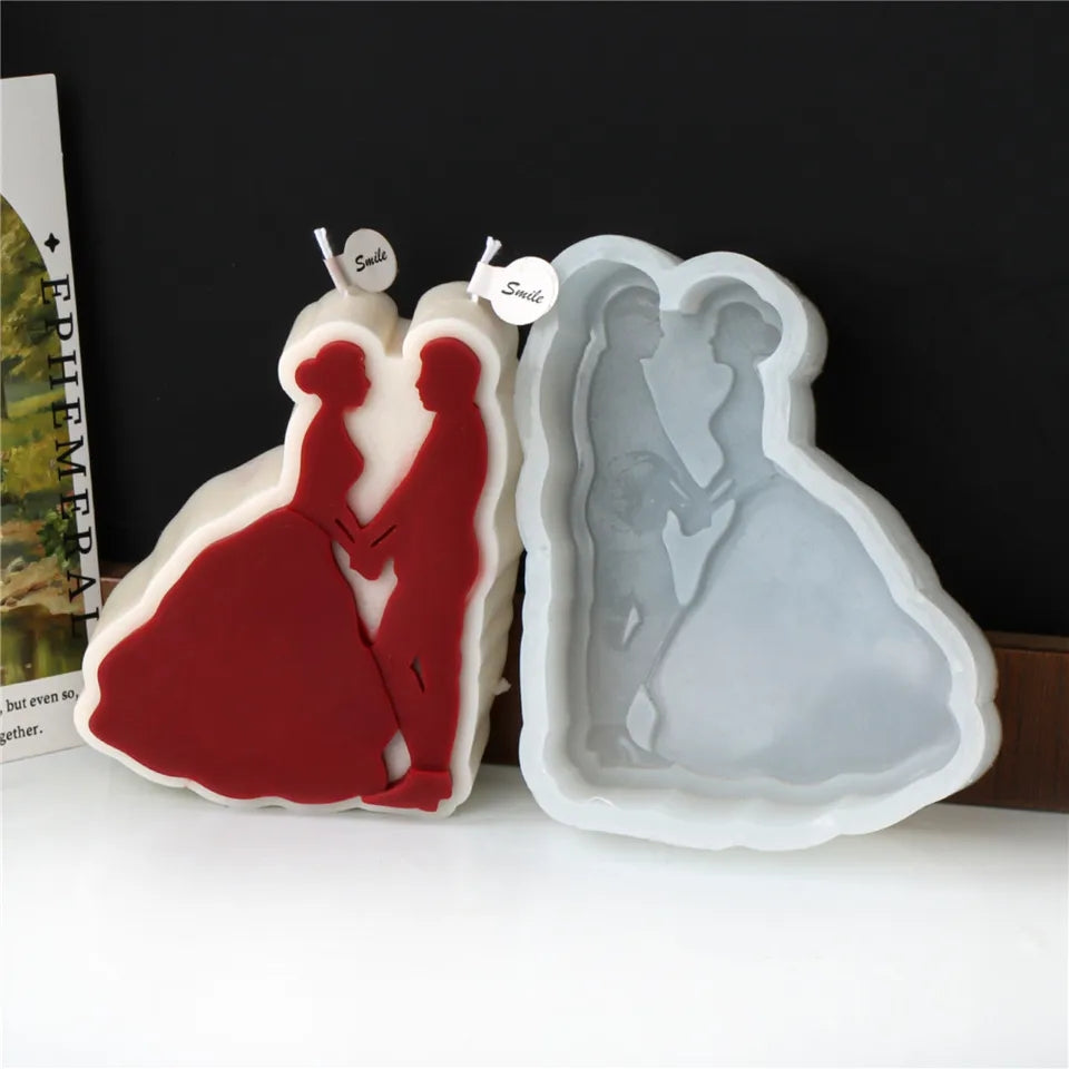 The flexible Honeymooners Candle Mould silicone candle mould by MYKA Candles and Moulds, suitable for soap moulds and food-grade cake mould use.