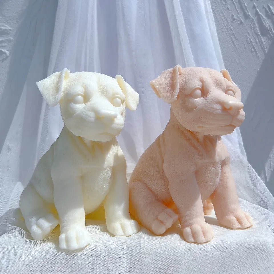 A versatile Jack Russell Puppy Candle Mould silicone candle mould by MYKA Candles and Moulds, suitable for resin moulds and decorative cake mould shapes.