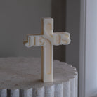 A premium Jesus Word Cross Silicone Candle Mould silicone candle mold by MYKA Candles and Moulds, a versatile tool for soap, resin, and cake mould crafting.