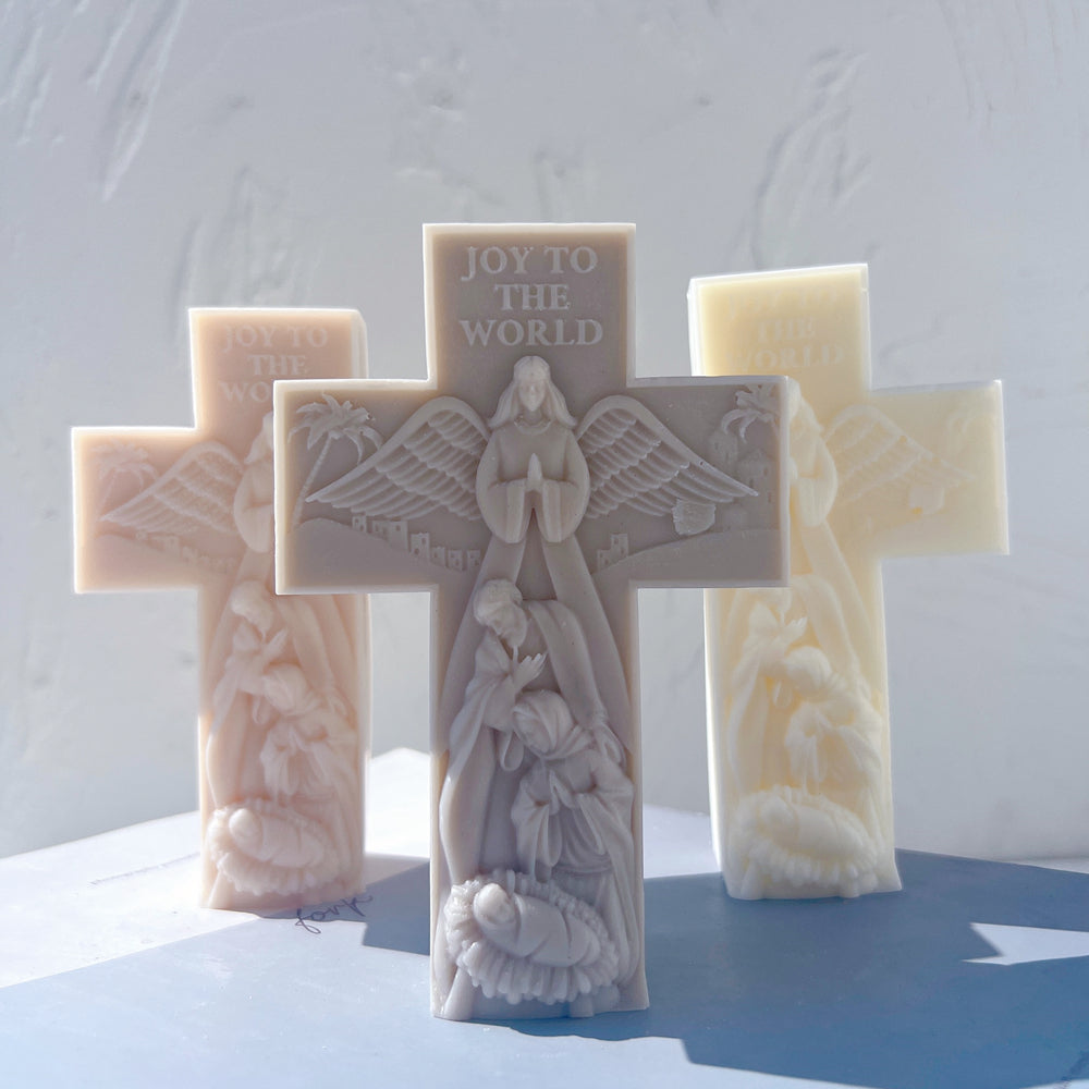 Durable Joy to the World Silicone Candle Mould silicone candle mould by MYKA Candles and Moulds, ideal for resin moulds, soap moulds, and cake mould creations.