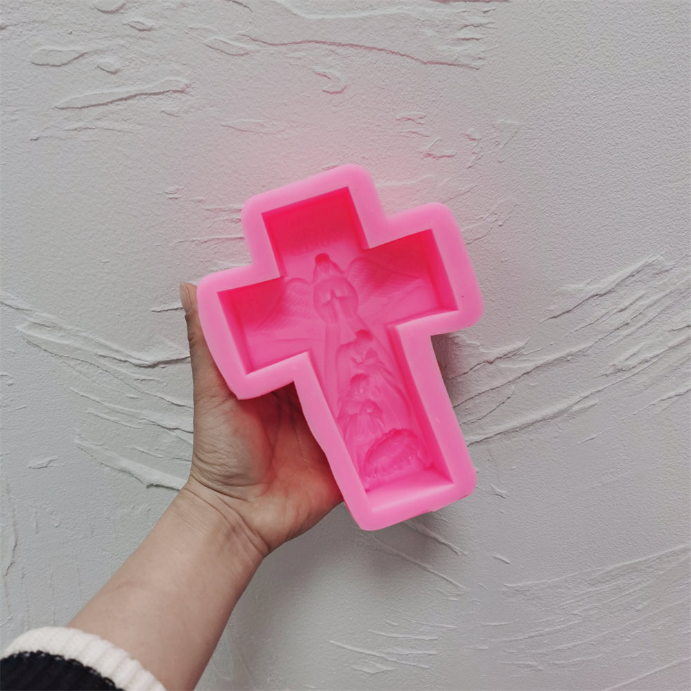 View of the Joy to the World Silicone Candle Mould silicone candle mould from MYKA Candles and Moulds, ideal for DIY soap moulds and cake mould projects.