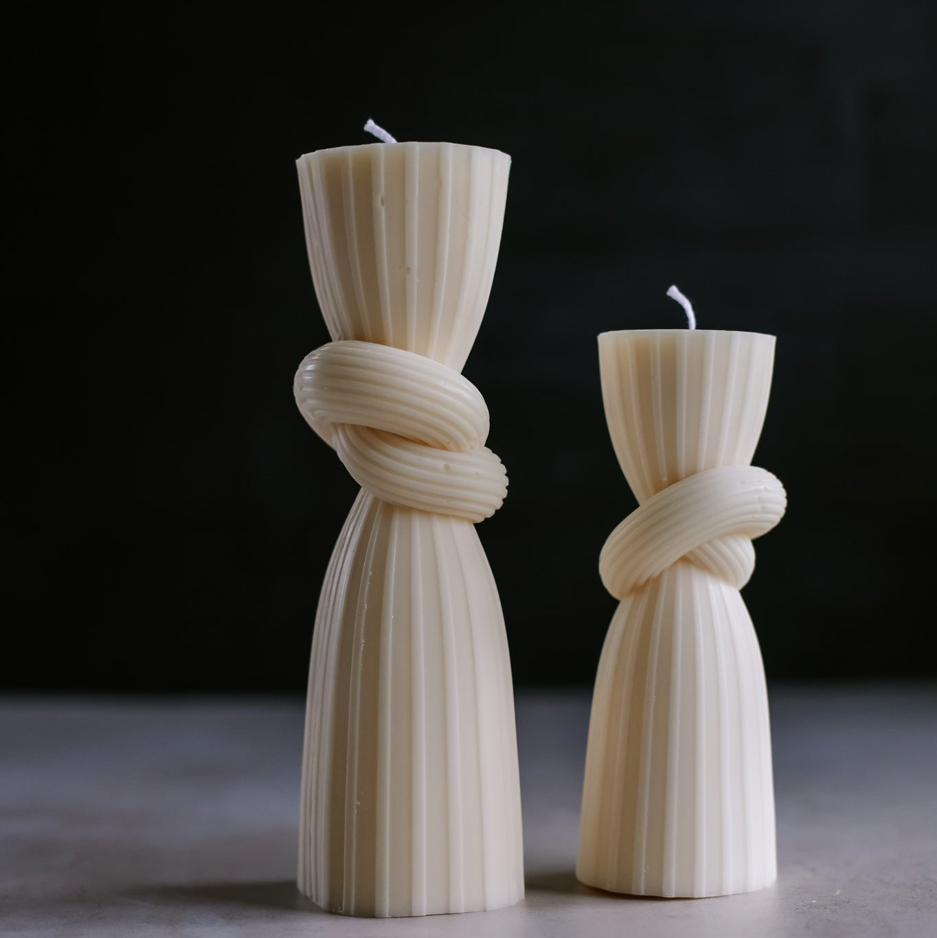 Showcasing the Knot Pillar Candle Mould silicone candle mould by MYKA Candles and Moulds for creative baking moulds and candle making.