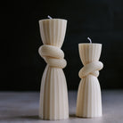 Showcasing the Knot Pillar Candle Mould silicone candle mould by MYKA Candles and Moulds for creative baking moulds and candle making.