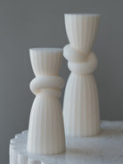 View of the Knot Pillar Candle Mould silicone candle mould from MYKA Candles and Moulds, ideal for DIY soap moulds and cake mould projects.