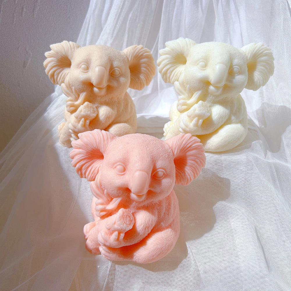 A heat-resistant Koala Candle Mould silicone candle mould by MYKA Candles and Moulds, ideal for soap, resin, and baking mould applications.