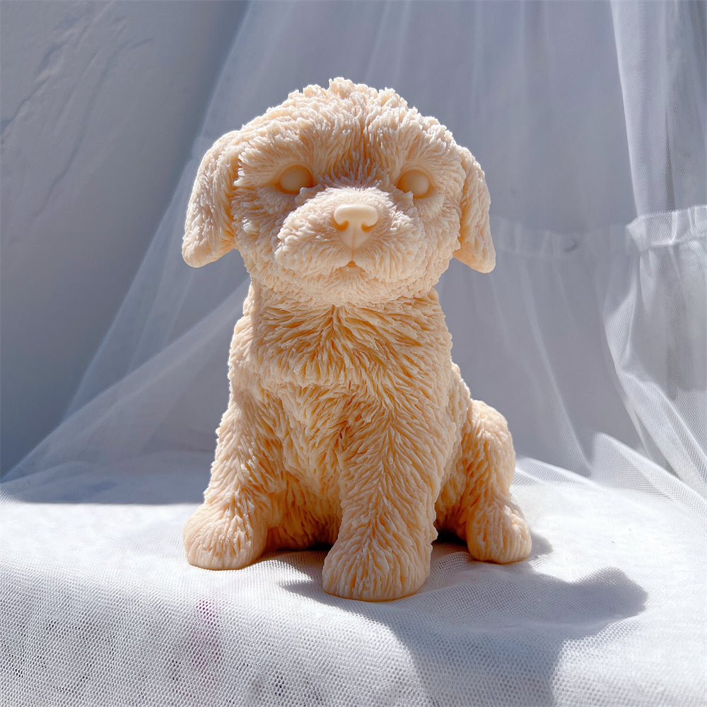 The Labradoodle Puppy Candle Mould silicone candle mould by MYKA Candles and Moulds, optimized for professional candle, soap, and cake moulds.