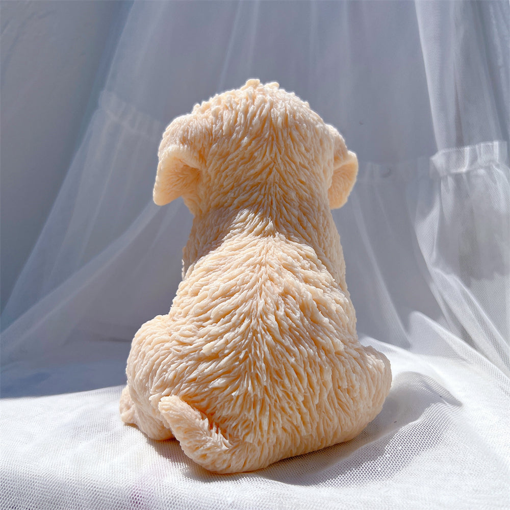 Professional Labradoodle Puppy Candle Mould silicone candle mould by MYKA Candles and Moulds, also used for resin moulds and baking mould designs.