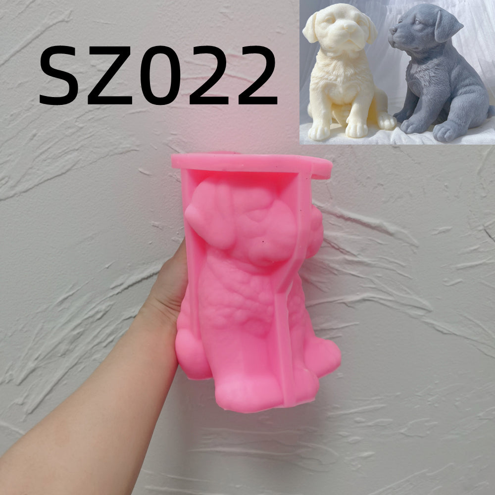 The Labrador Puppy Candle Mould silicone candle mould by MYKA Candles and Moulds, perfect for small business candle, soap, and cake mould production.