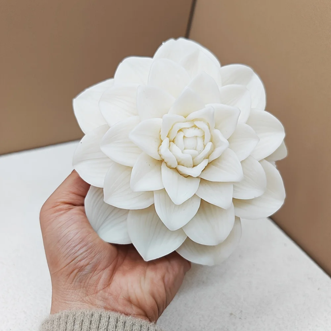The Large Dahlia Silicone Candle Mould silicone candle mould by MYKA Candles and Moulds, a top choice for artistic resin moulds and baking moulds.