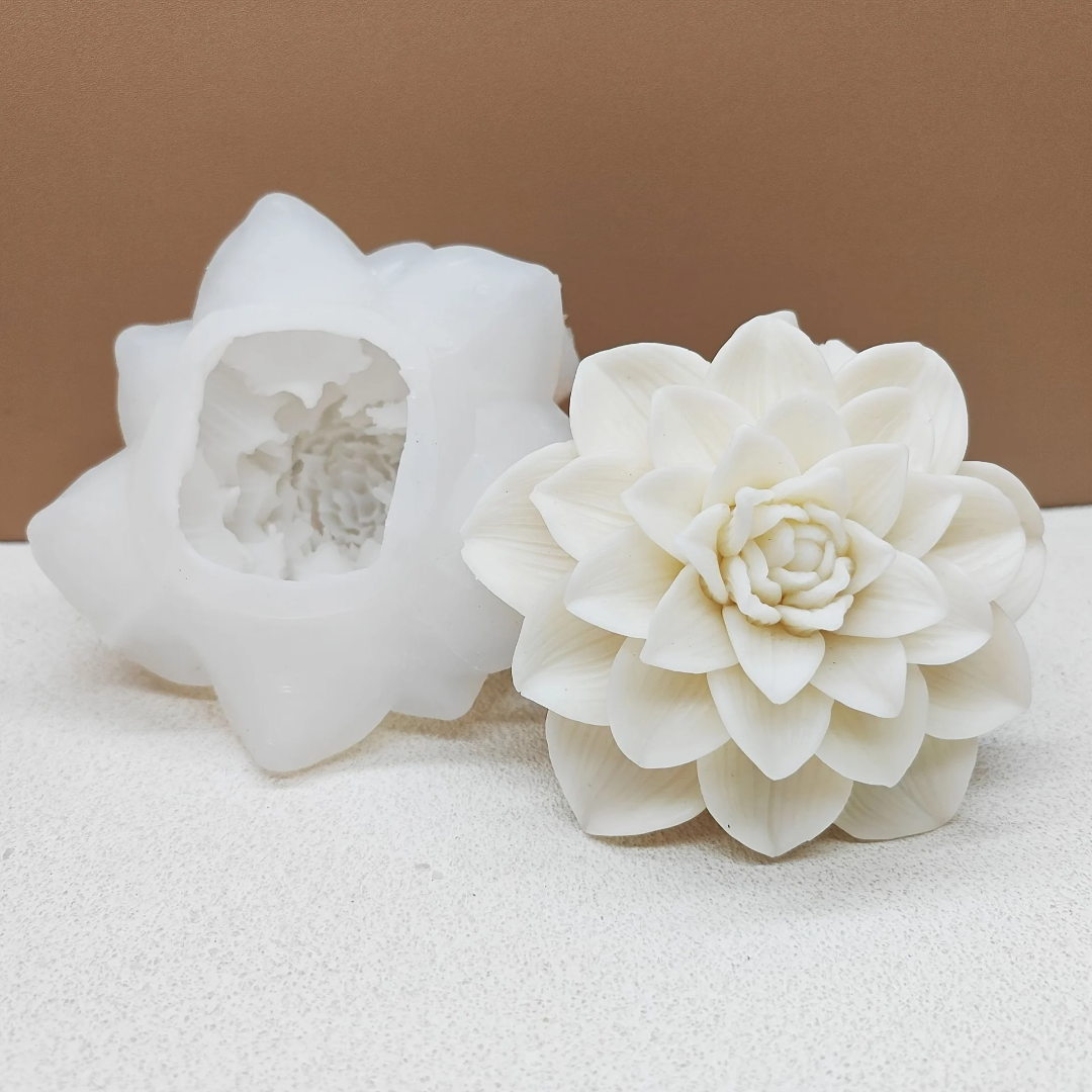 The Large Dahlia Silicone Candle Mould silicone candle mould by MYKA Candles and Moulds, optimized for professional candle, soap, and cake moulds.