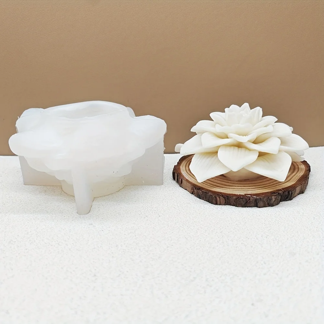 The Large Dahlia Silicone Candle Mould silicone candle mould by MYKA Candles and Moulds, a top choice for artistic resin moulds and baking moulds.