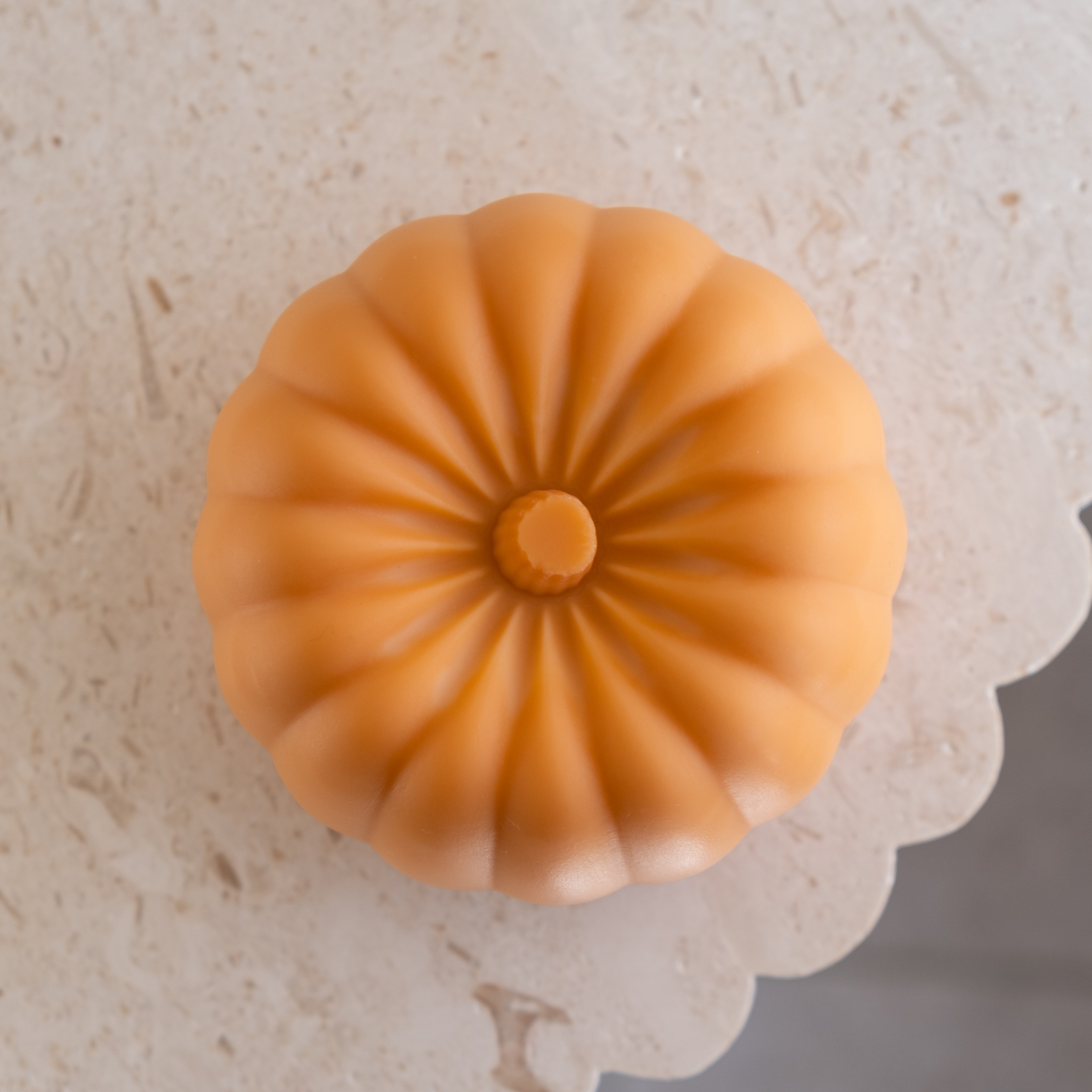 A Large Pumpkin Candle Mould silicone candle mold by MYKA Candles and Moulds, designed for easy release in soap, resin, and cake mould casting.