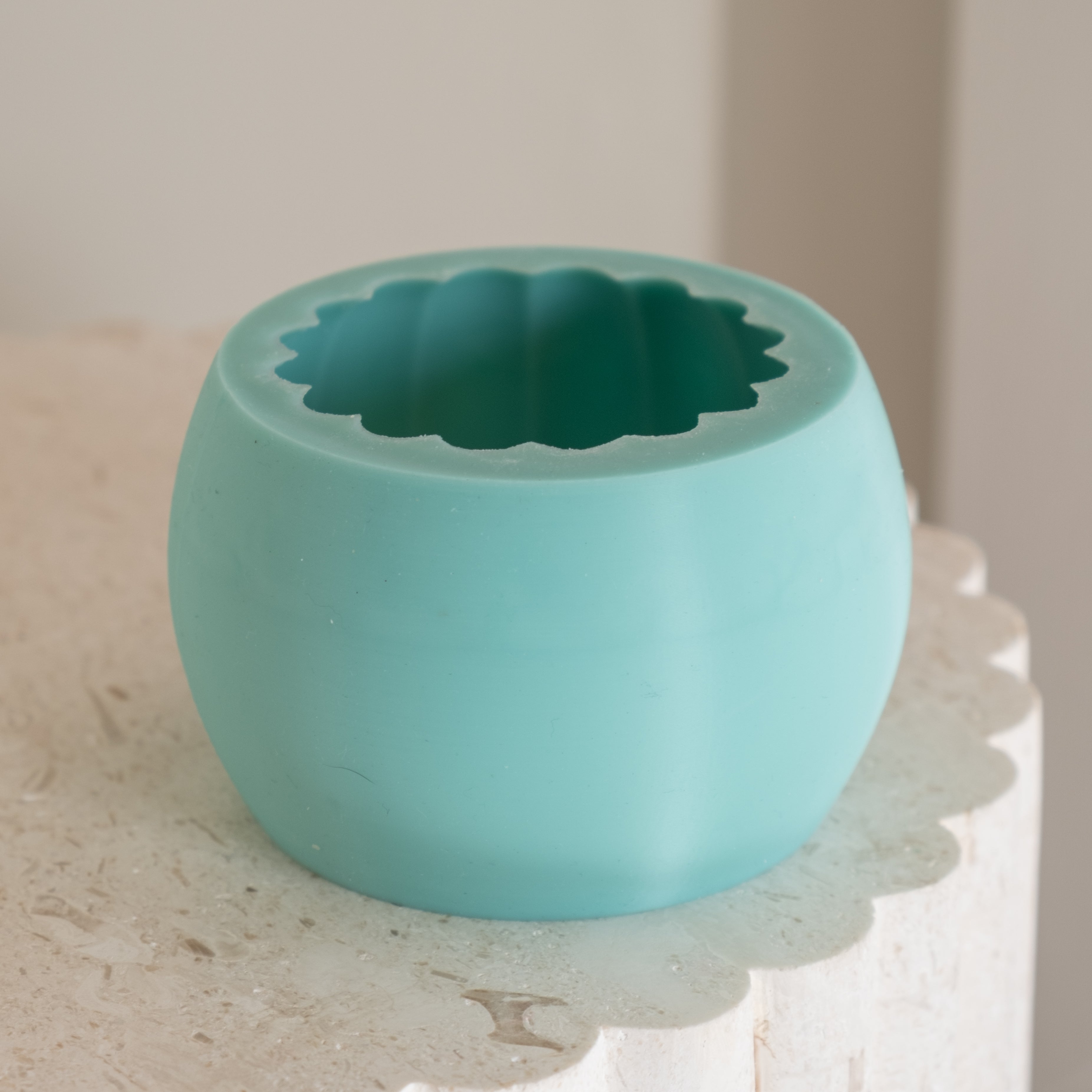 An aesthetic Large Pumpkin Candle Mould silicone candle mould from MYKA Candles and Moulds, perfect for soap, resin, and cake mould art.