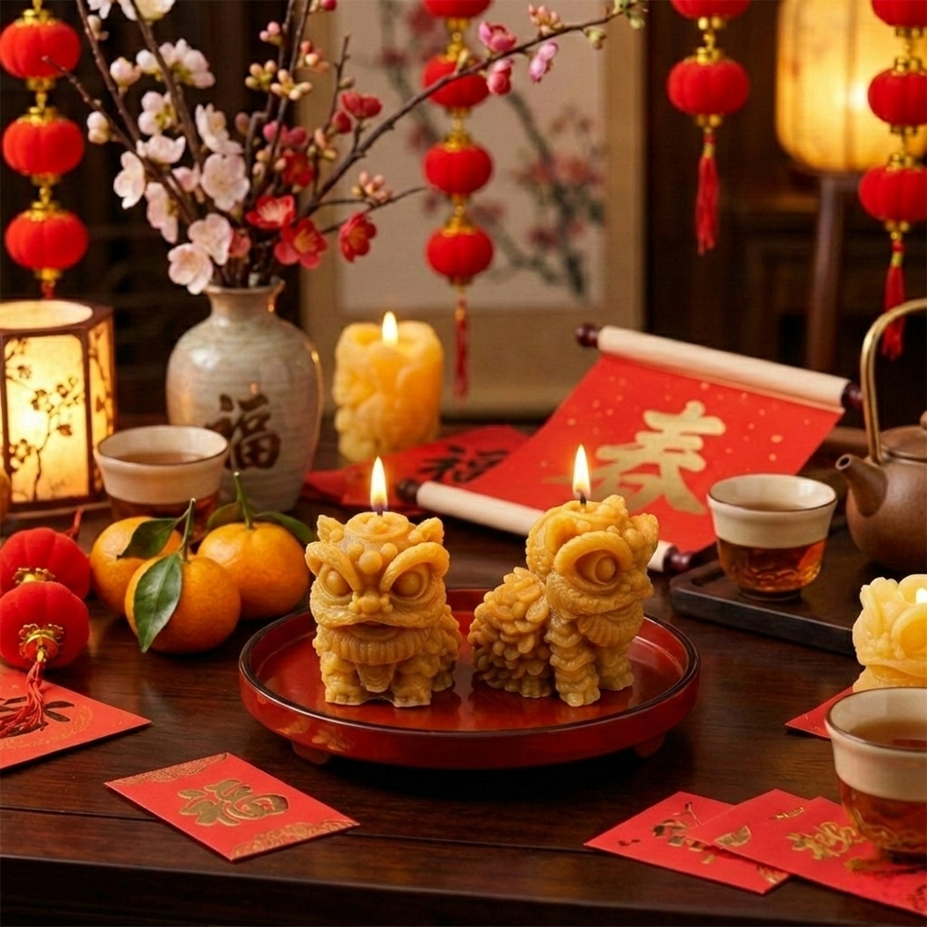 The Lion Dance Silicone Candle Mould silicone candle mould by MYKA Candles and Moulds, a top choice for artistic resin moulds and baking moulds.