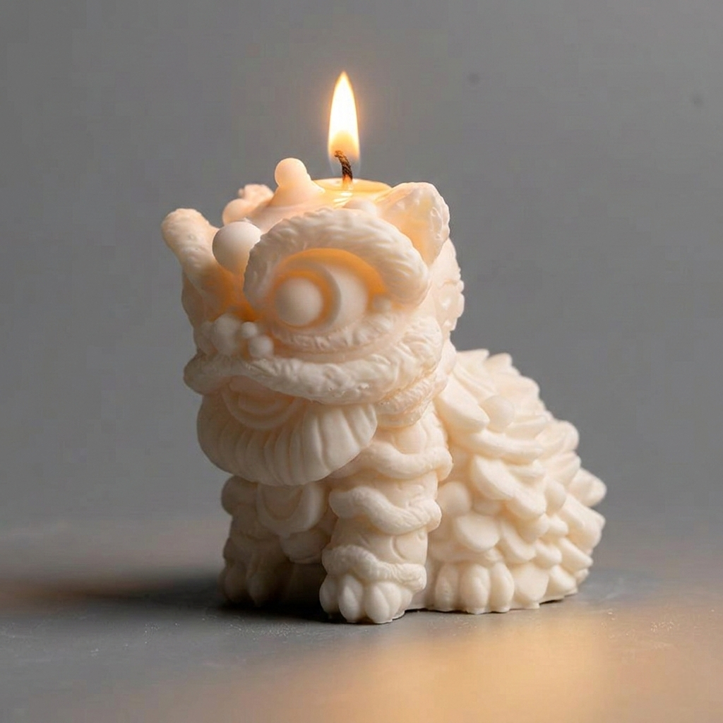 Crafting with the Lion Dance Silicone Candle Mould silicone candle mould by MYKA Candles and Moulds, also used for soap, resin, and cake moulds.