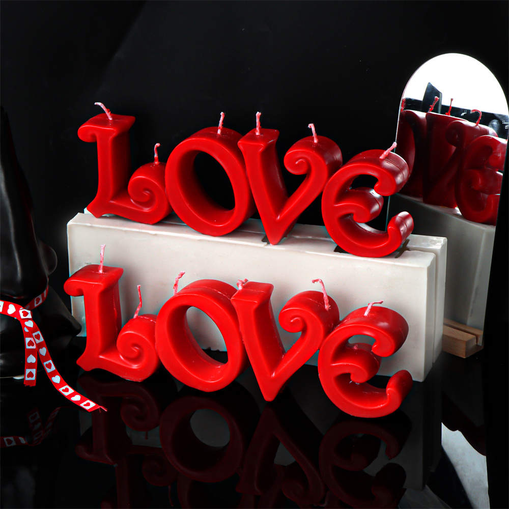 A Love Candle Mould silicone candle mold by MYKA Candles and Moulds, designed for easy release in soap, resin, and cake mould casting.