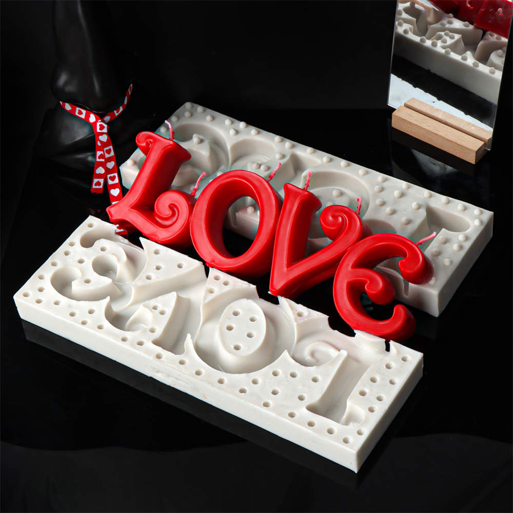 A Love Candle Mould silicone candle mold by MYKA Candles and Moulds, designed for easy release in soap, resin, and cake mould casting.