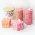 The Love Pillar Candle Moulds silicone candle mould by MYKA Candles and Moulds, a top choice for artistic resin moulds and baking moulds.