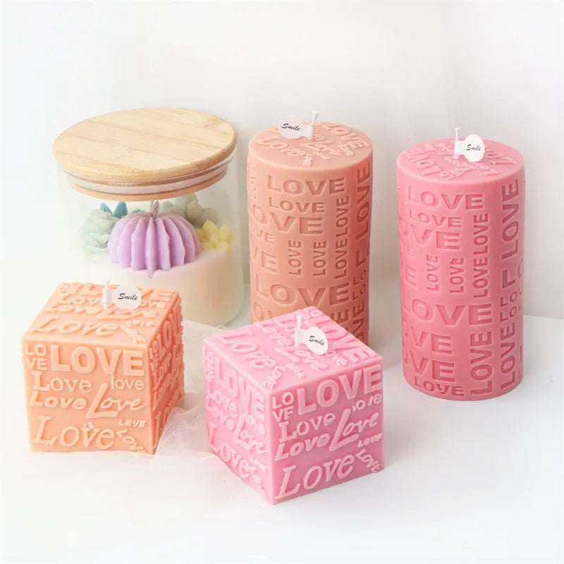 The Love Pillar Candle Moulds silicone candle mould by MYKA Candles and Moulds, a top choice for artistic resin moulds and baking moulds.