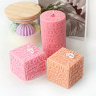 An aesthetic Love Pillar Candle Moulds silicone candle mould from MYKA Candles and Moulds, perfect for soap, resin, and cake mould art.