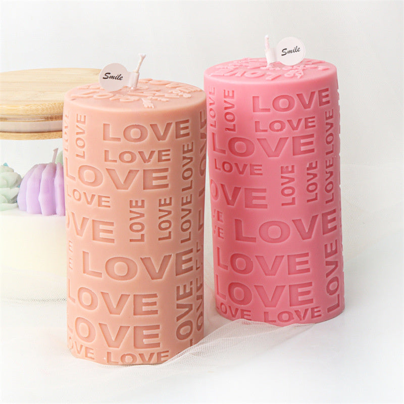 The flexible Love Pillar Candle Moulds silicone candle mould by MYKA Candles and Moulds, suitable for soap moulds and food-grade cake mould use.