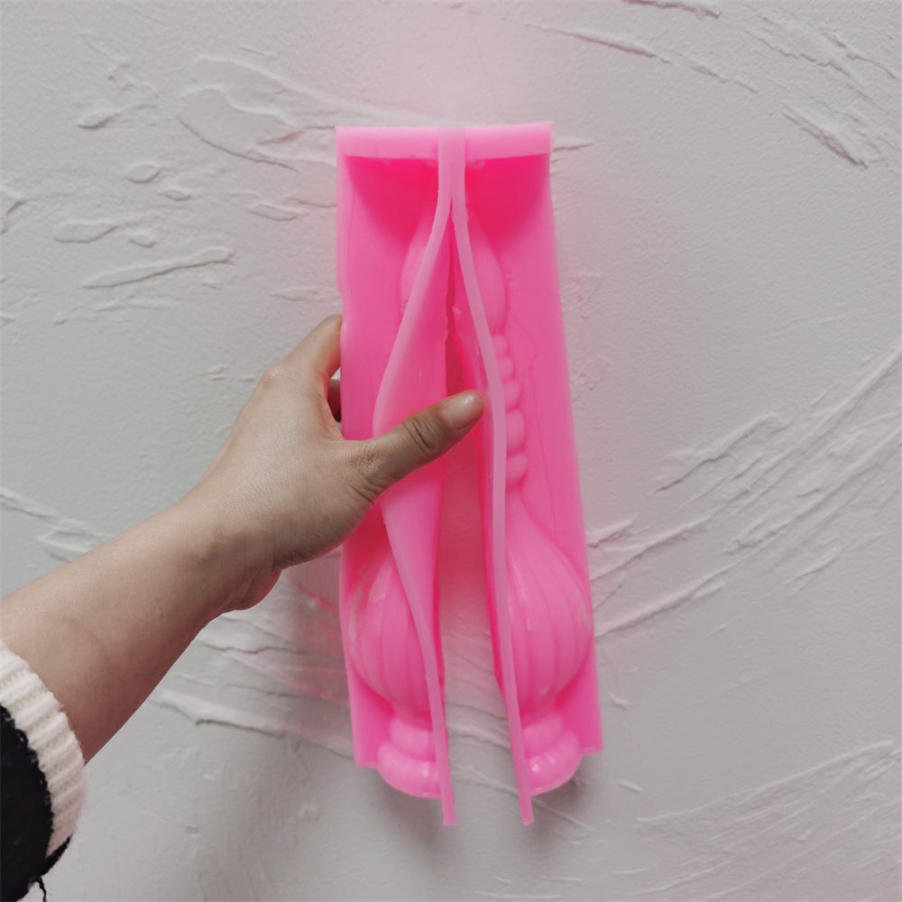 A 3D Love Potion Mould silicone candle mold from MYKA Candles and Moulds, perfect for resin vessel moulds and floral vases.