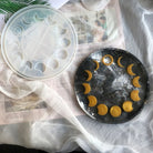 The Lunar Phase Tray Candle Mould silicone candle mold by MYKA Candles and Moulds, featuring high detail for candle, soap, and baking moulds.