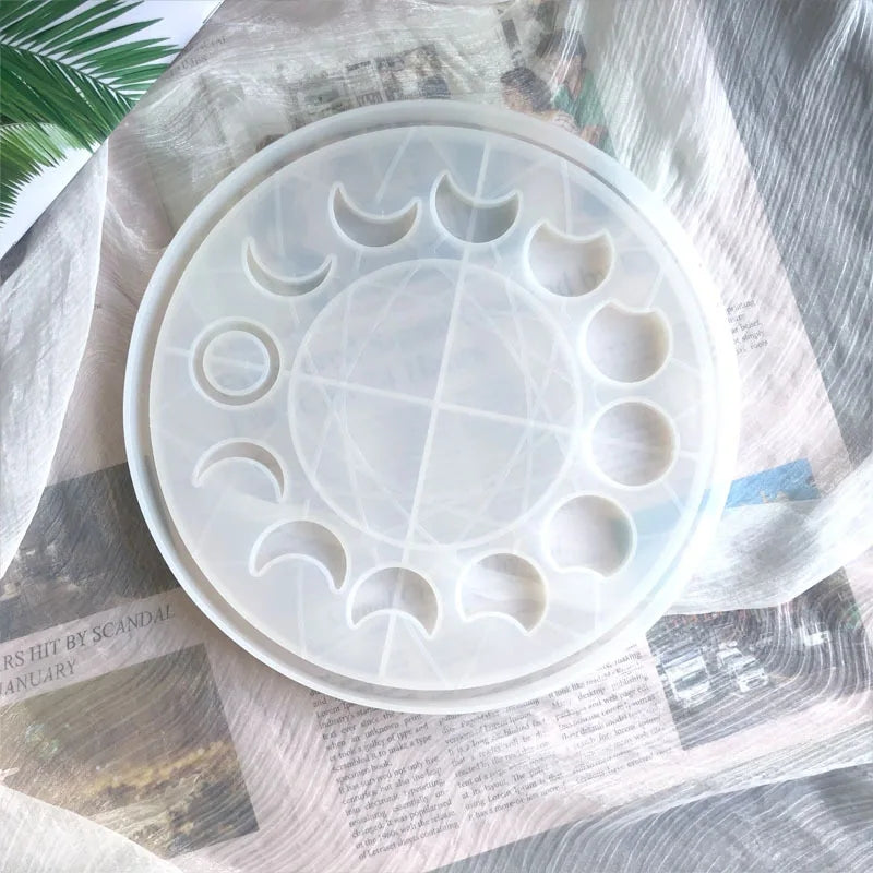 The Lunar Phase Tray Candle Mould silicone candle mould from MYKA Candles and Moulds, a professional supply for candle, soap, and baking moulds.