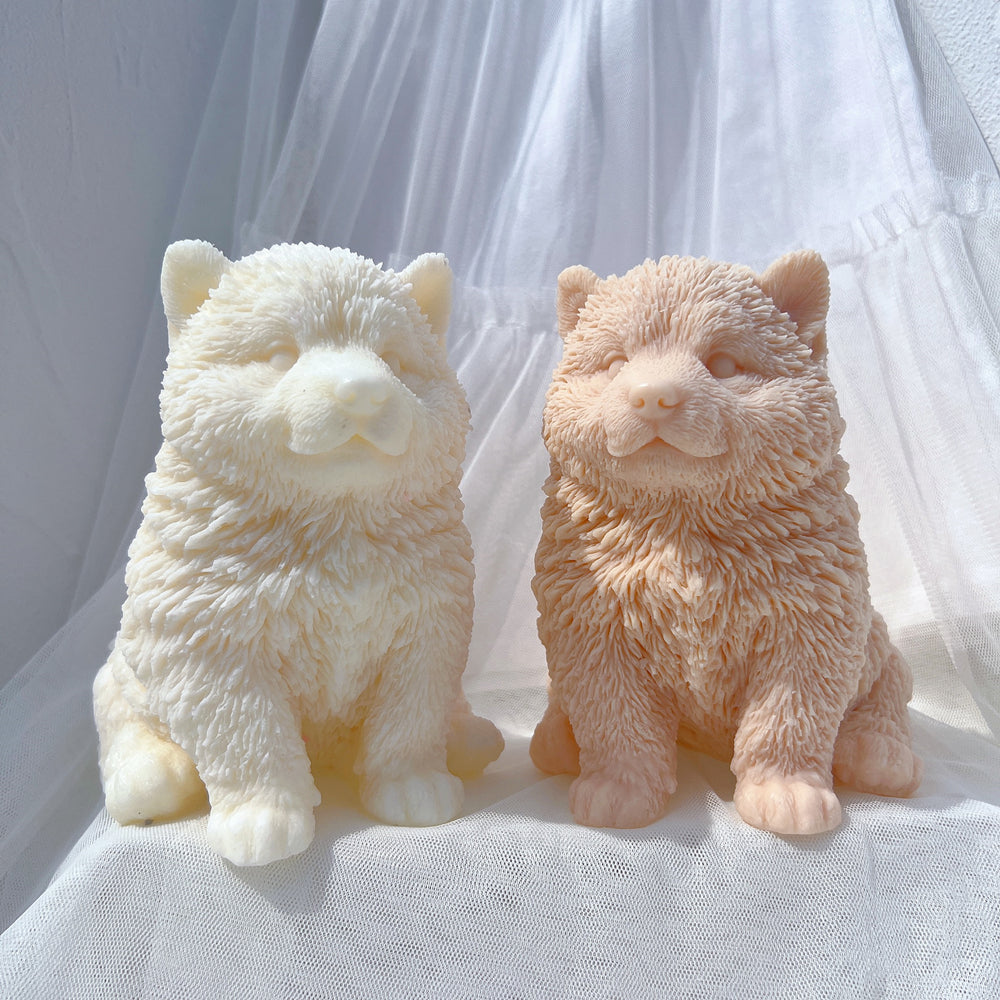 The Malamute Puppy Candle Mould silicone candle mould by MYKA Candles and Moulds, perfect for small business candle, soap, and cake mould production.