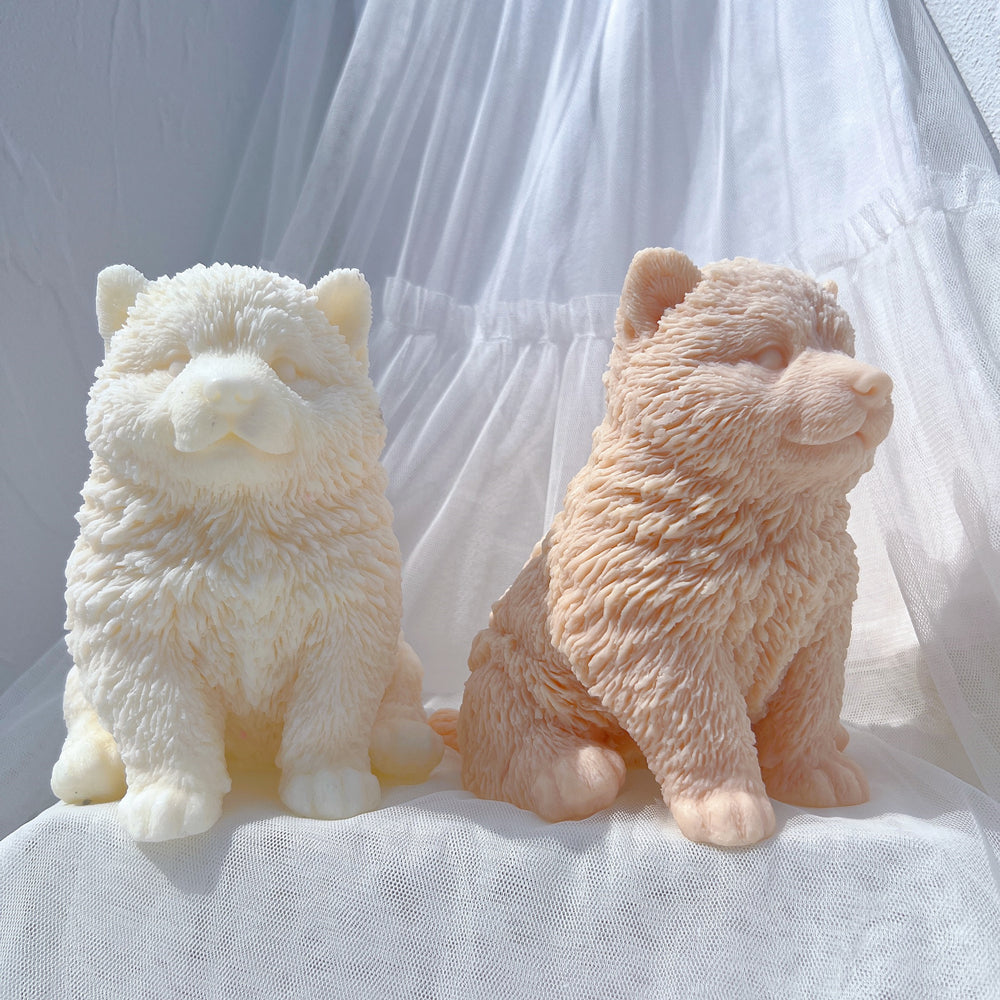 Showcasing the Malamute Puppy Candle Mould silicone candle mould by MYKA Candles and Moulds for creative baking moulds and candle making.