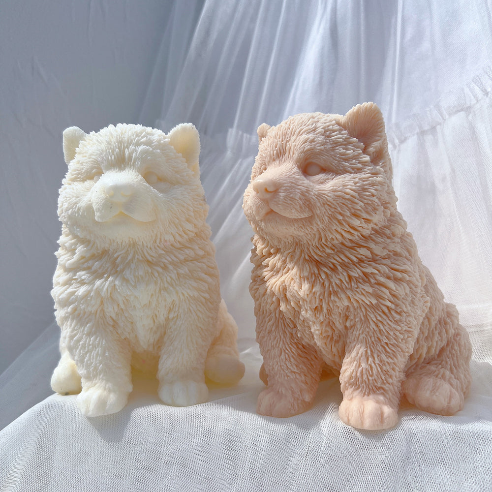 Precision-designed Malamute Puppy Candle Mould silicone candle mold by MYKA Candles and Moulds for resin moulds and gourmet cake mould designs.