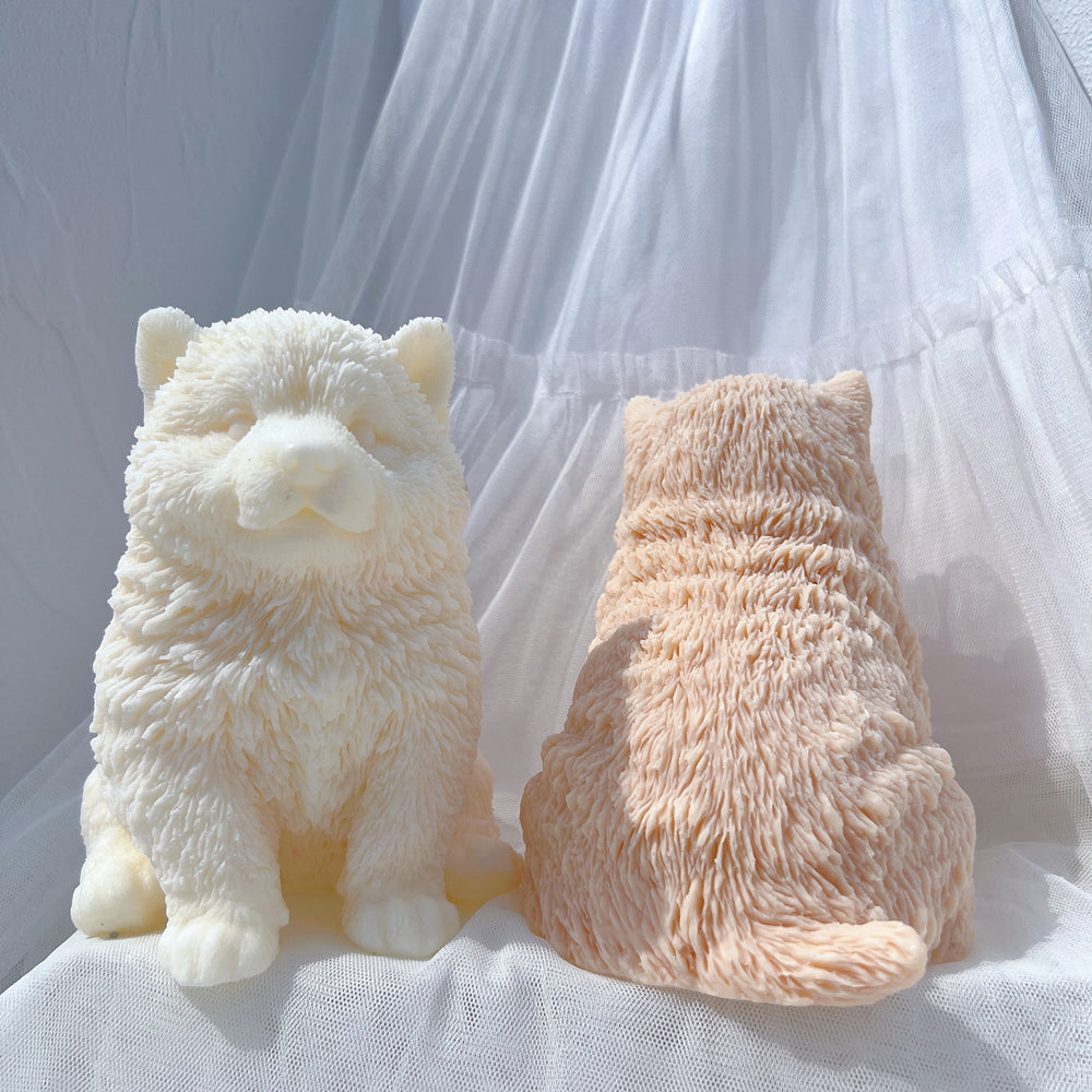A versatile Malamute Puppy Candle Mould silicone candle mould by MYKA Candles and Moulds, suitable for resin moulds and decorative cake mould shapes.