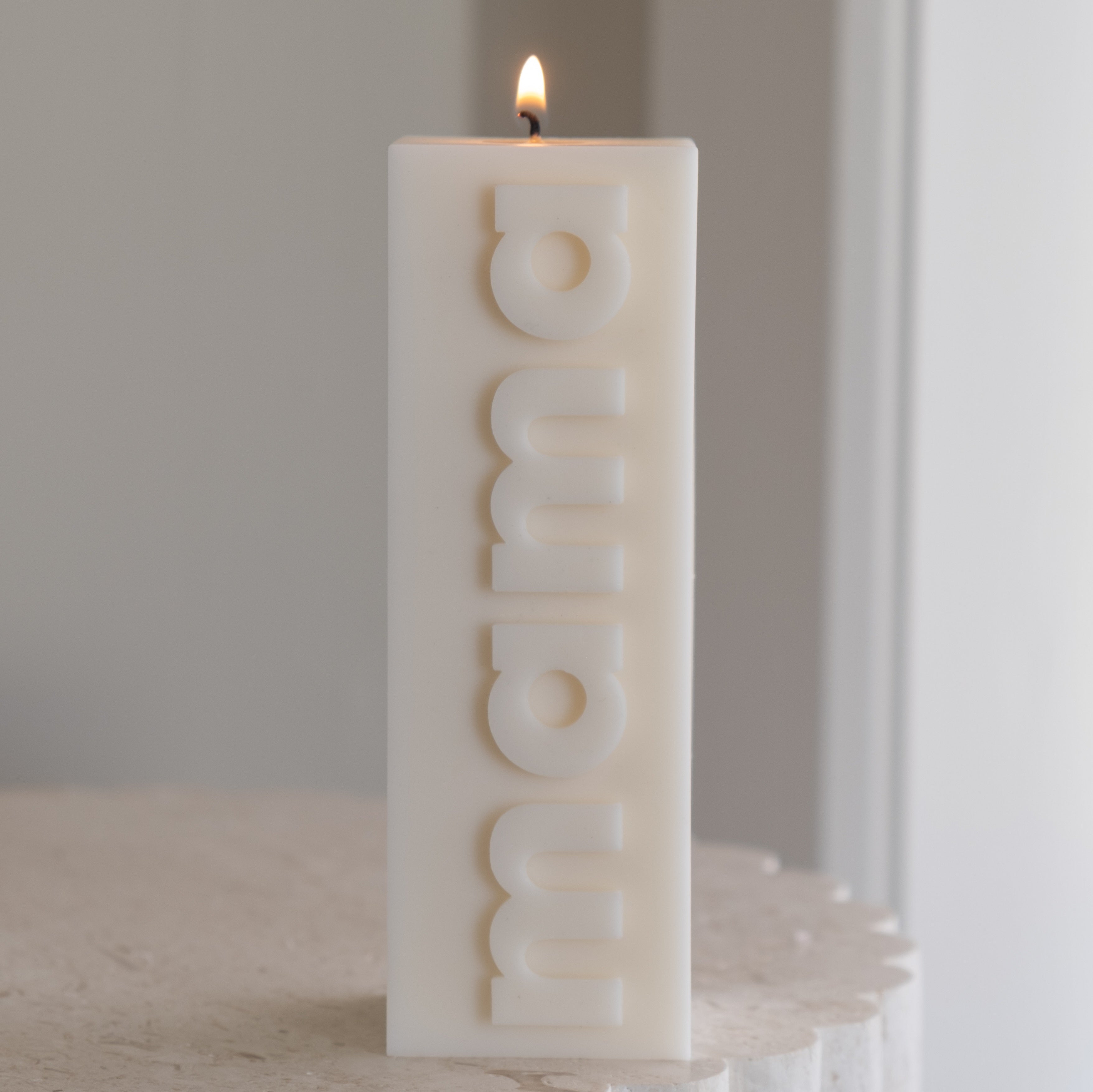 Showcasing the Mama Block Silicone Candle Mould silicone candle mould by MYKA Candles and Moulds for creative baking moulds and candle making.