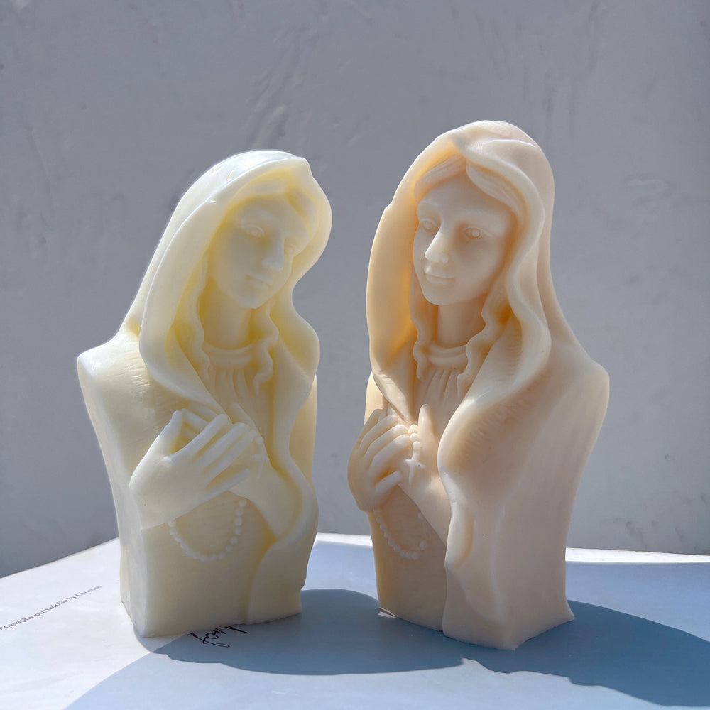 Durable Mary's Grace Silicone Candle Mould silicone candle mould by MYKA Candles and Moulds, ideal for resin moulds, soap moulds, and cake mould creations.