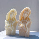 Showcasing the Mary's Grace Silicone Candle Mould silicone candle mould by MYKA Candles and Moulds for creative baking moulds and candle making.