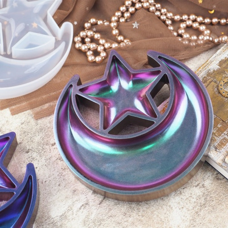 A Moonbeam Tray Silicone Candle Mould silicone candle mold by MYKA Candles and Moulds, designed for easy release in soap, resin, and cake mould casting.