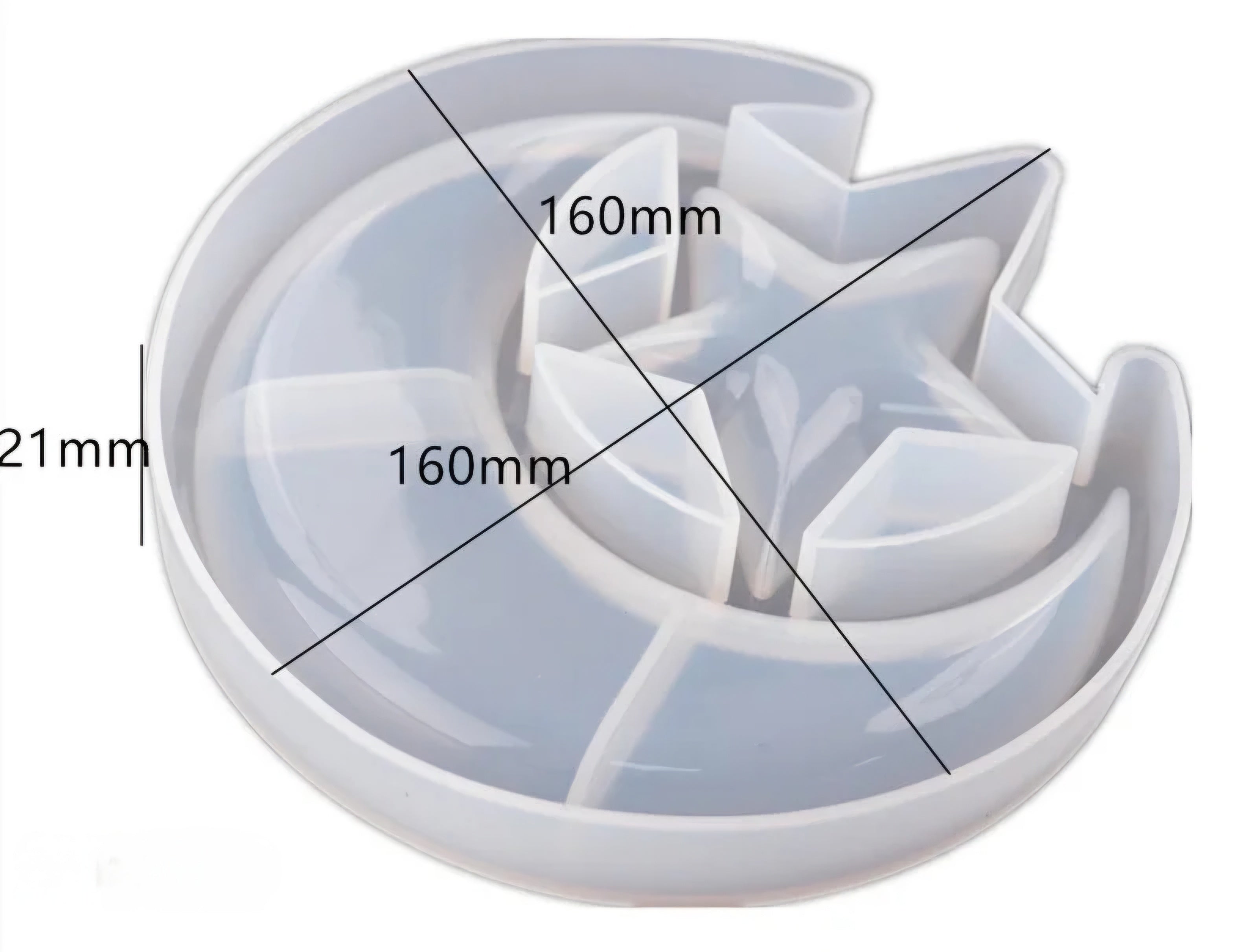 The Moonbeam Tray Silicone Candle Mould silicone candle mould by MYKA Candles and Moulds, perfect for small business candle, soap, and cake mould production.