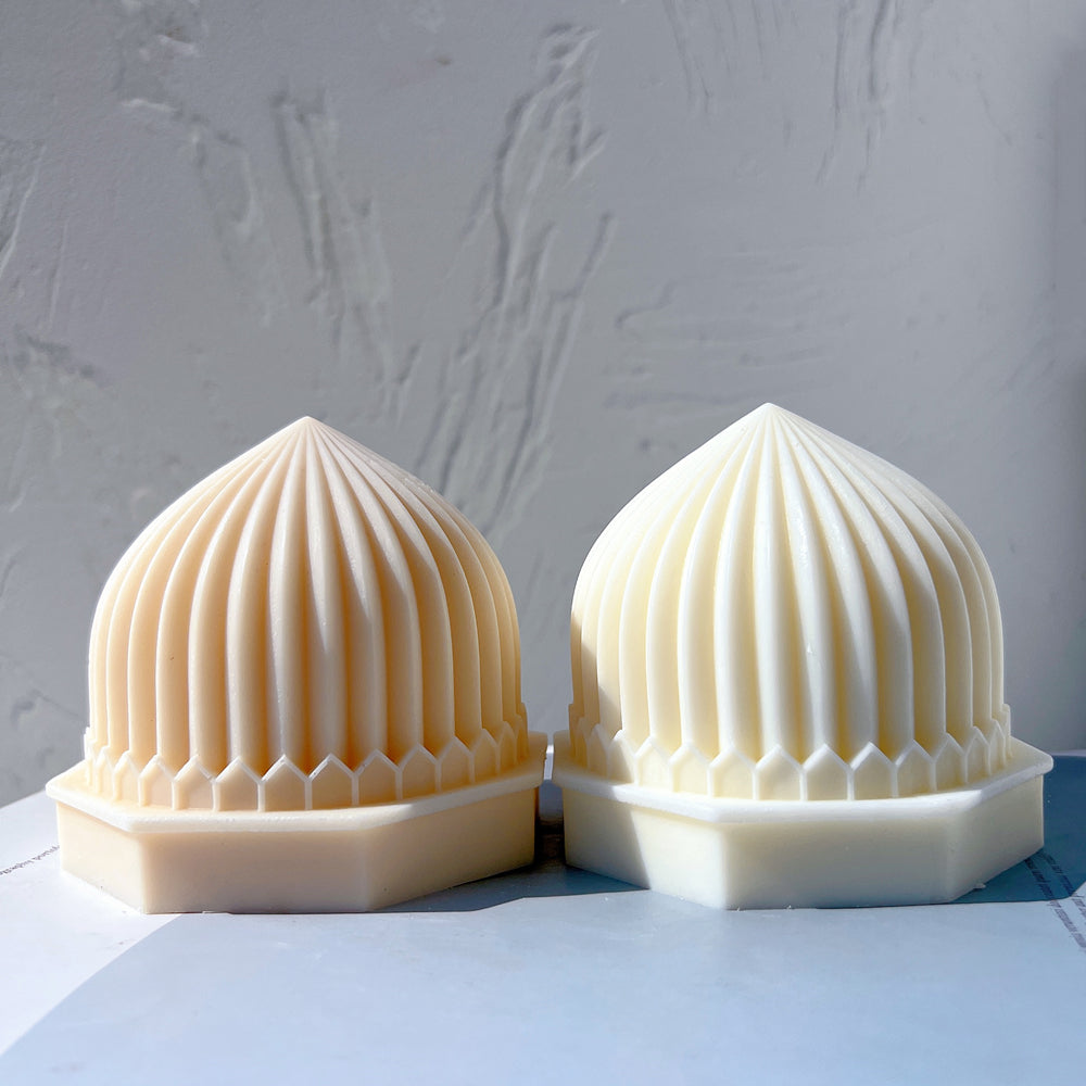 Showcasing the Mosque Dome Candle Moulds silicone candle mould by MYKA Candles and Moulds for creative baking moulds and candle making.