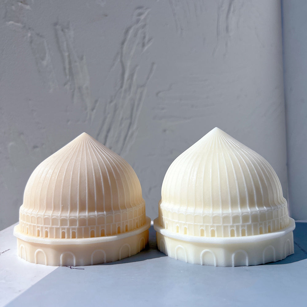 Crafting with the Mosque Dome Candle Moulds silicone candle mould by MYKA Candles and Moulds, also used for soap, resin, and cake moulds.